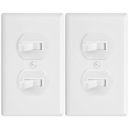 Faith White Double Light Switch 2 Single-Pole Wall Light Switches 15-Amp Duplex Toggle Switch, 2PK SSK5-WH-02